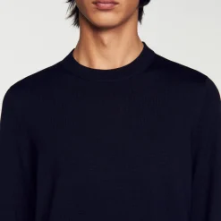 Homem Sandro Paris Sueter De La De Malha Fina