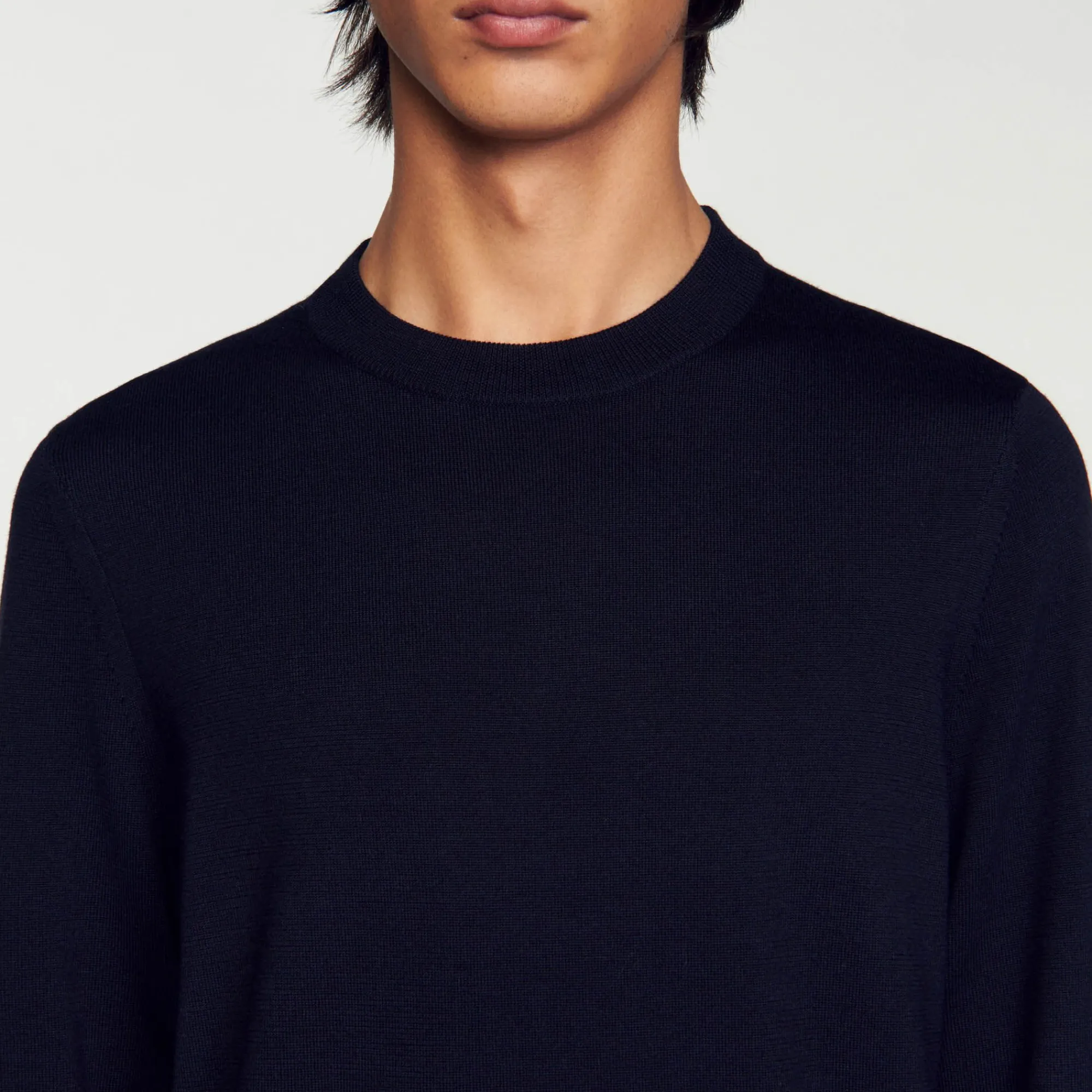 Homem Sandro Paris Sueter De La De Malha Fina