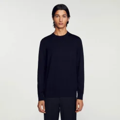 Homem Sandro Paris Sueter De La De Malha Fina