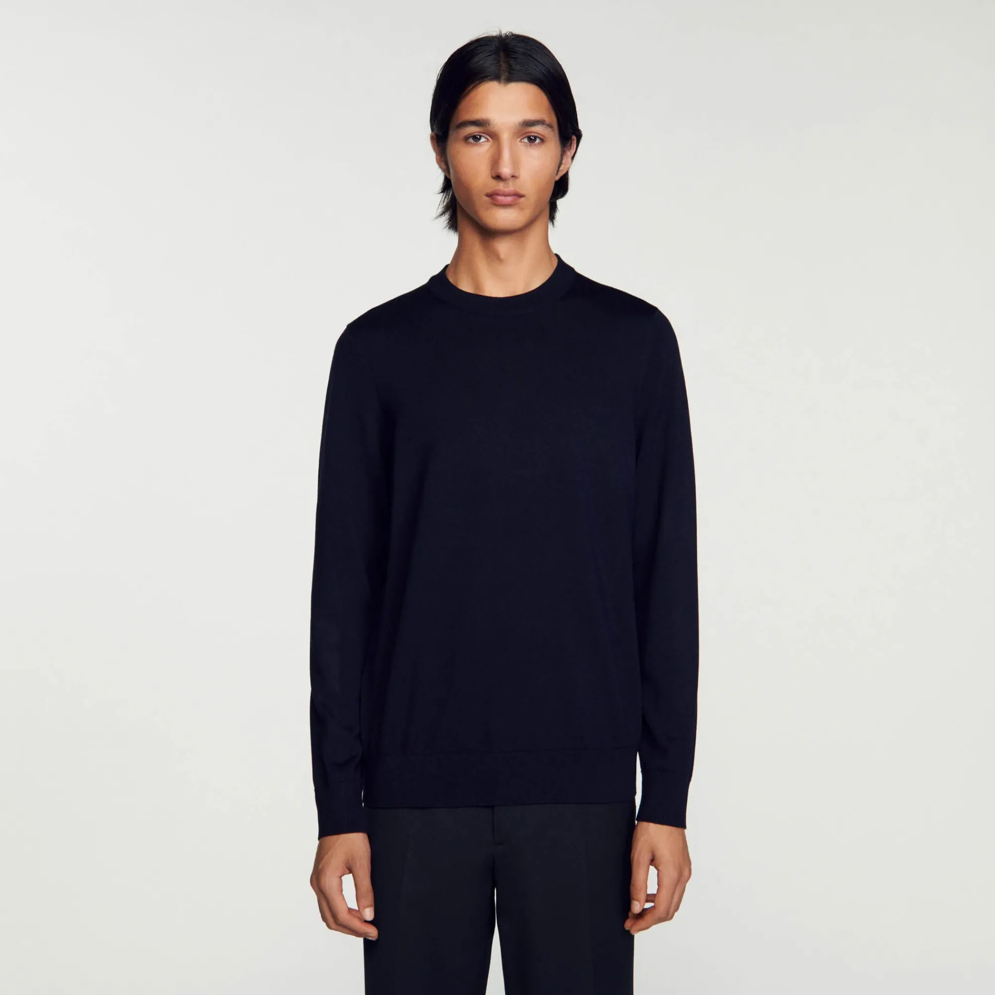 Homem Sandro Paris Sueter De La De Malha Fina