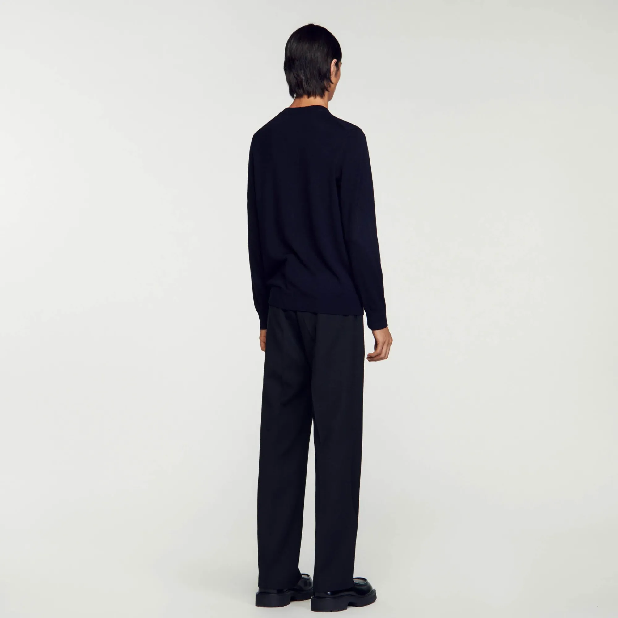 Homem Sandro Paris Sueter De La De Malha Fina