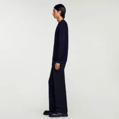 Homem Sandro Paris Sueter De La De Malha Fina