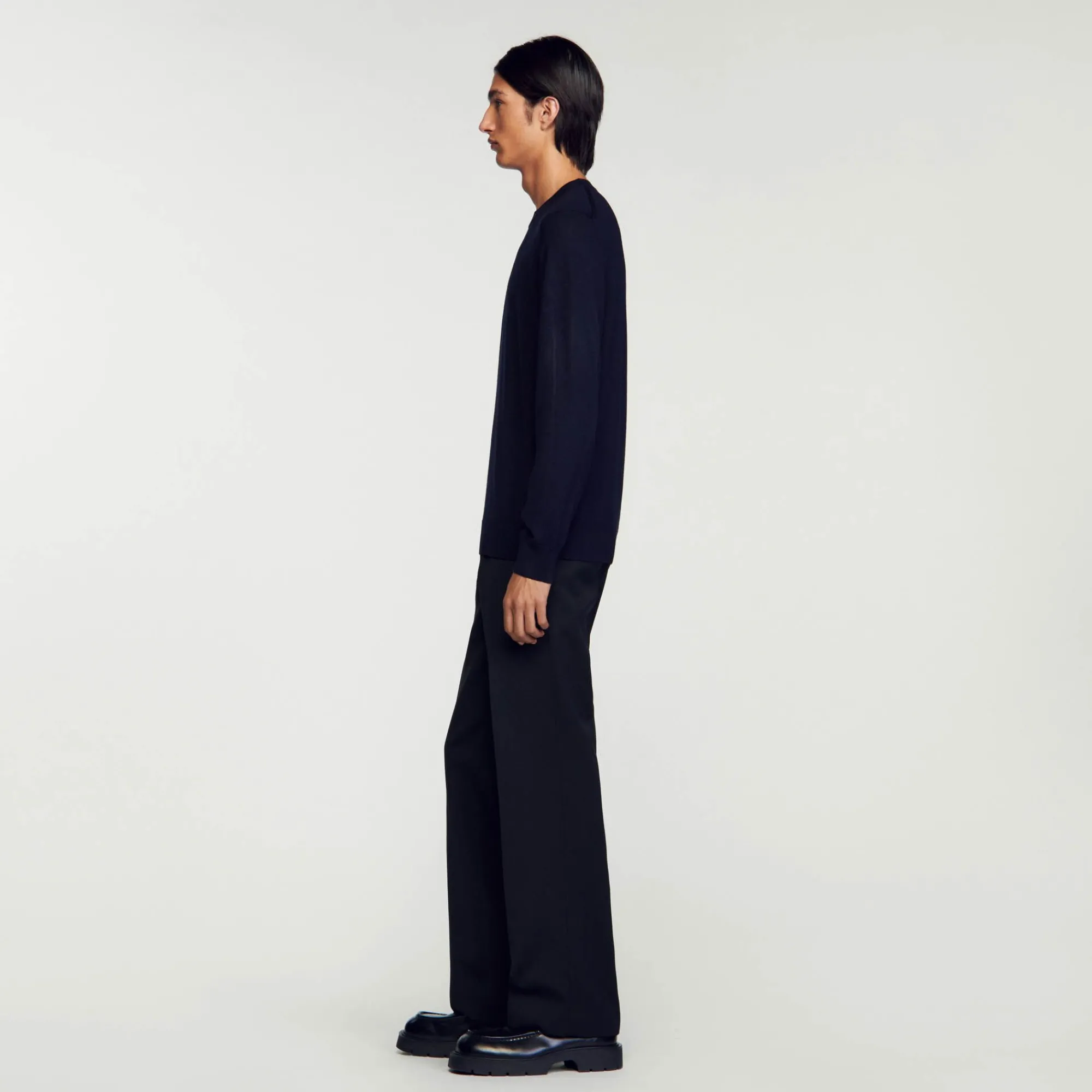 Homem Sandro Paris Sueter De La De Malha Fina