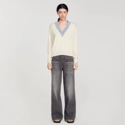 Mulheres Sandro Paris Sueter De La E Caxemira