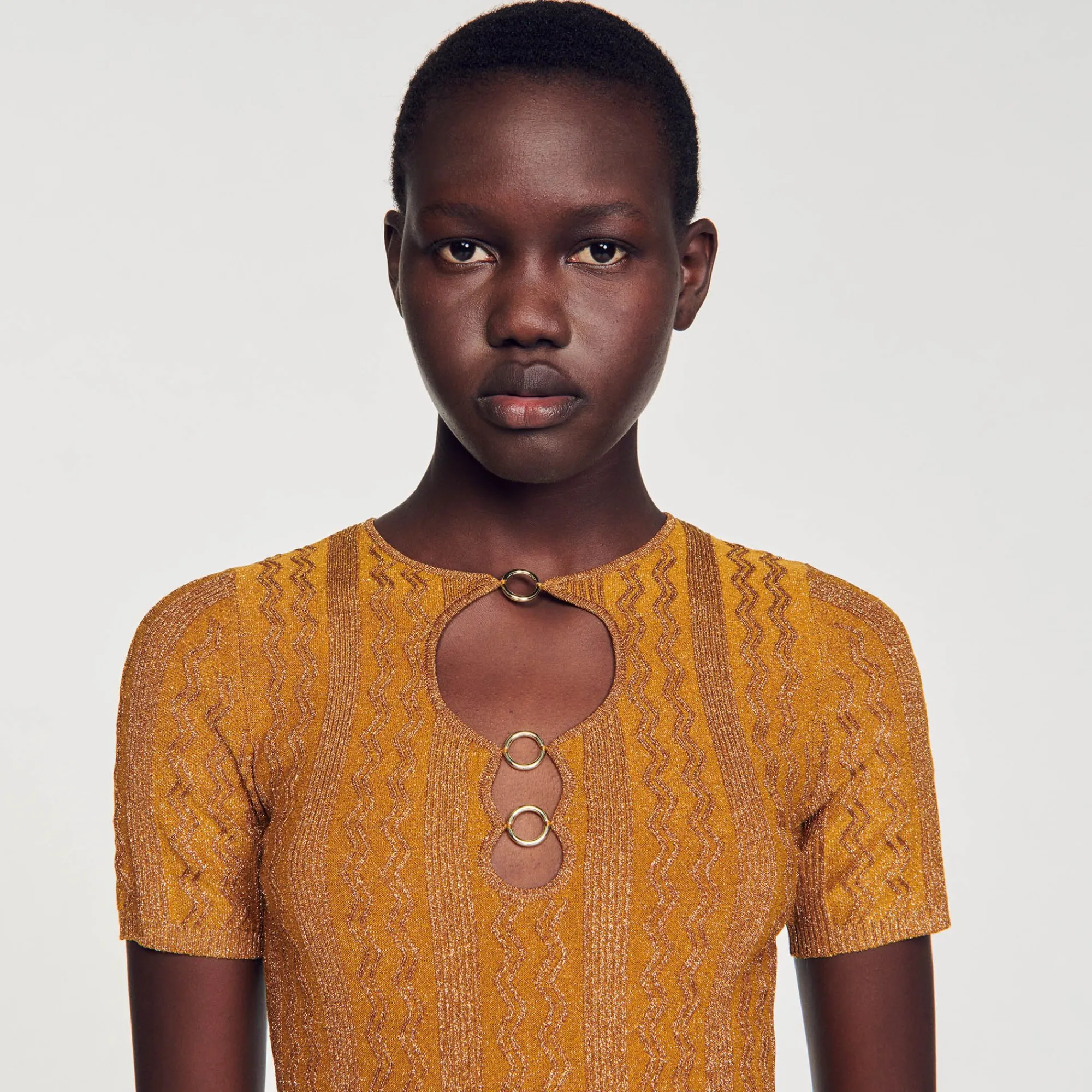 Mulheres Sandro Paris Sueter De Malha Brilhante