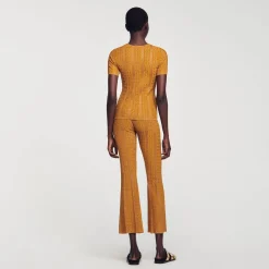 Mulheres Sandro Paris Sueter De Malha Brilhante