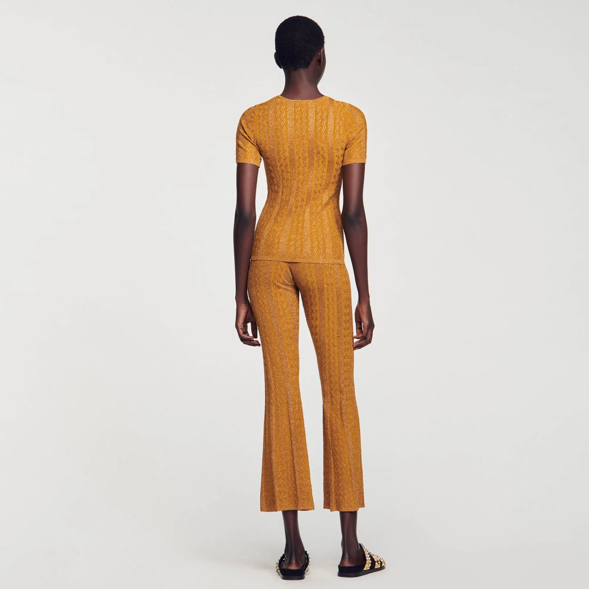 Mulheres Sandro Paris Sueter De Malha Brilhante