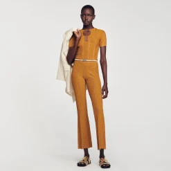 Mulheres Sandro Paris Sueter De Malha Brilhante