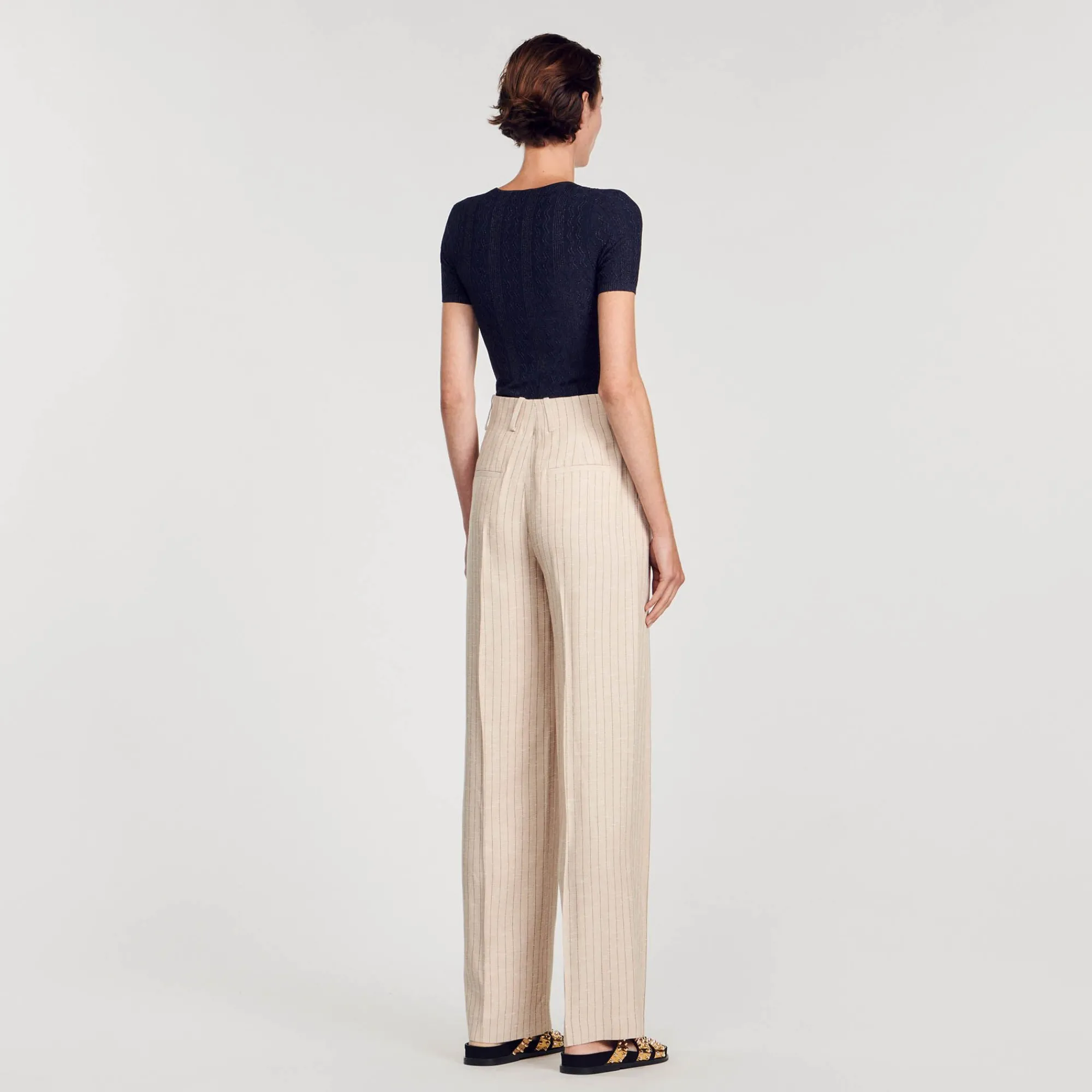 Mulheres Sandro Paris Sueter De Malha Brilhante