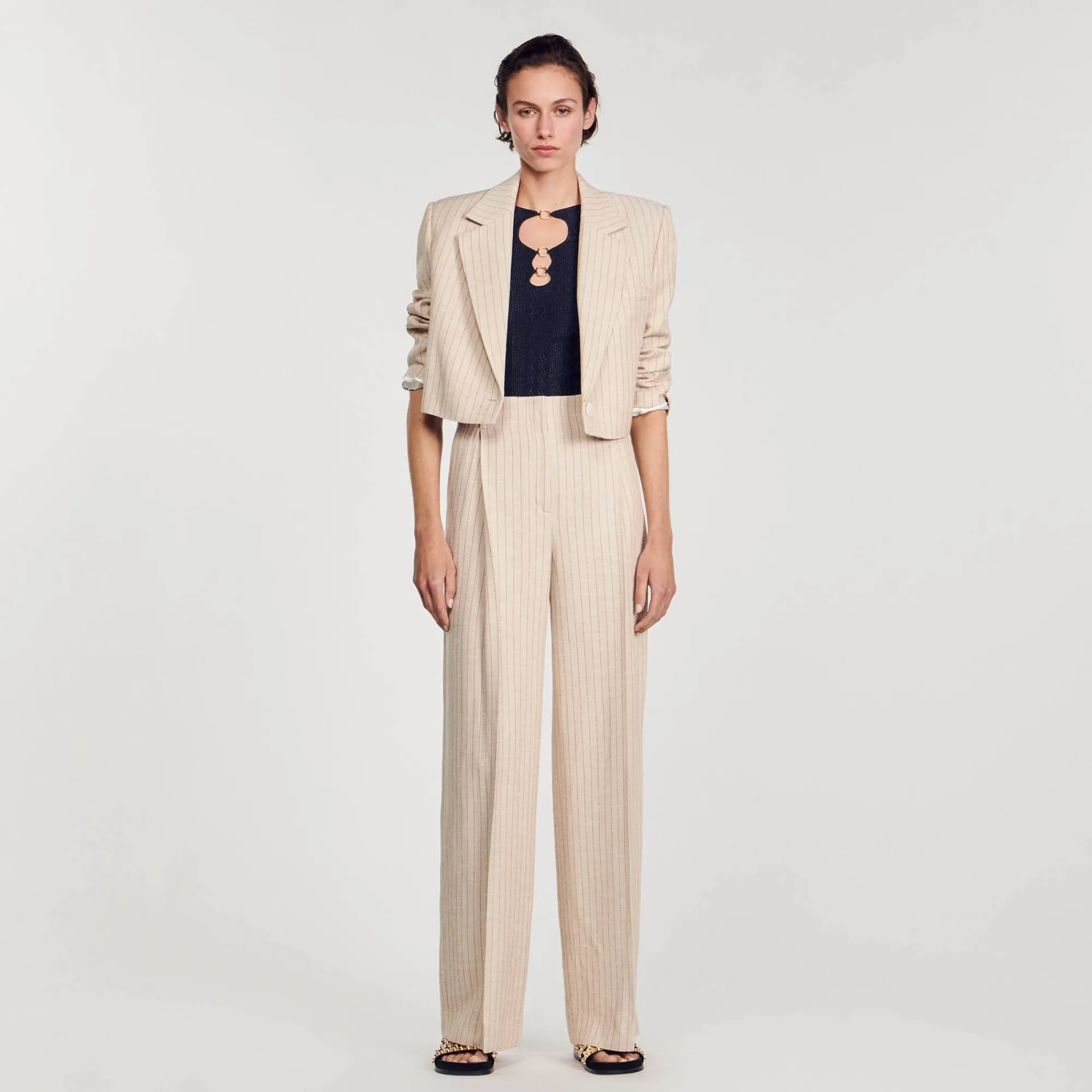 Mulheres Sandro Paris Sueter De Malha Brilhante