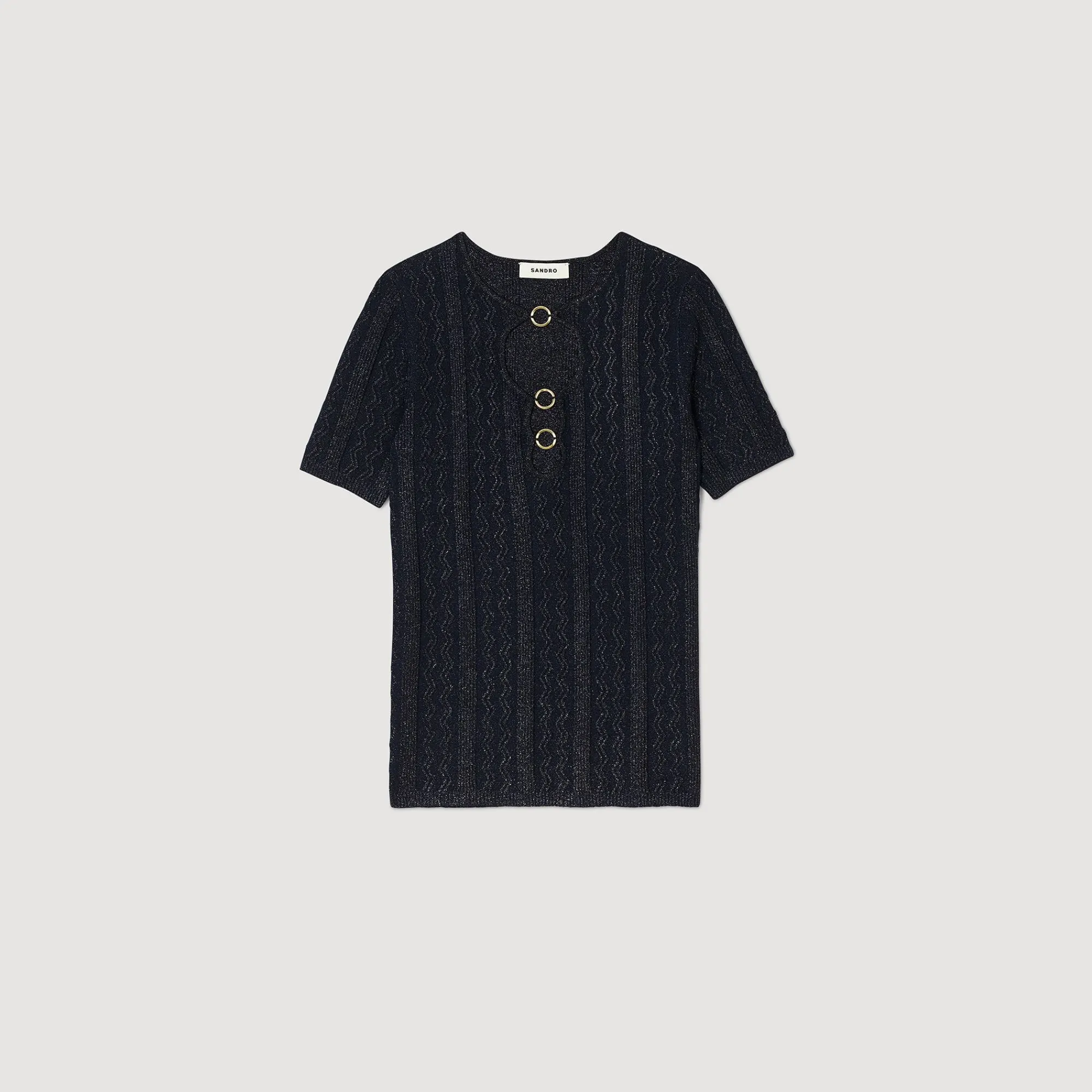 Mulheres Sandro Paris Sueter De Malha Brilhante