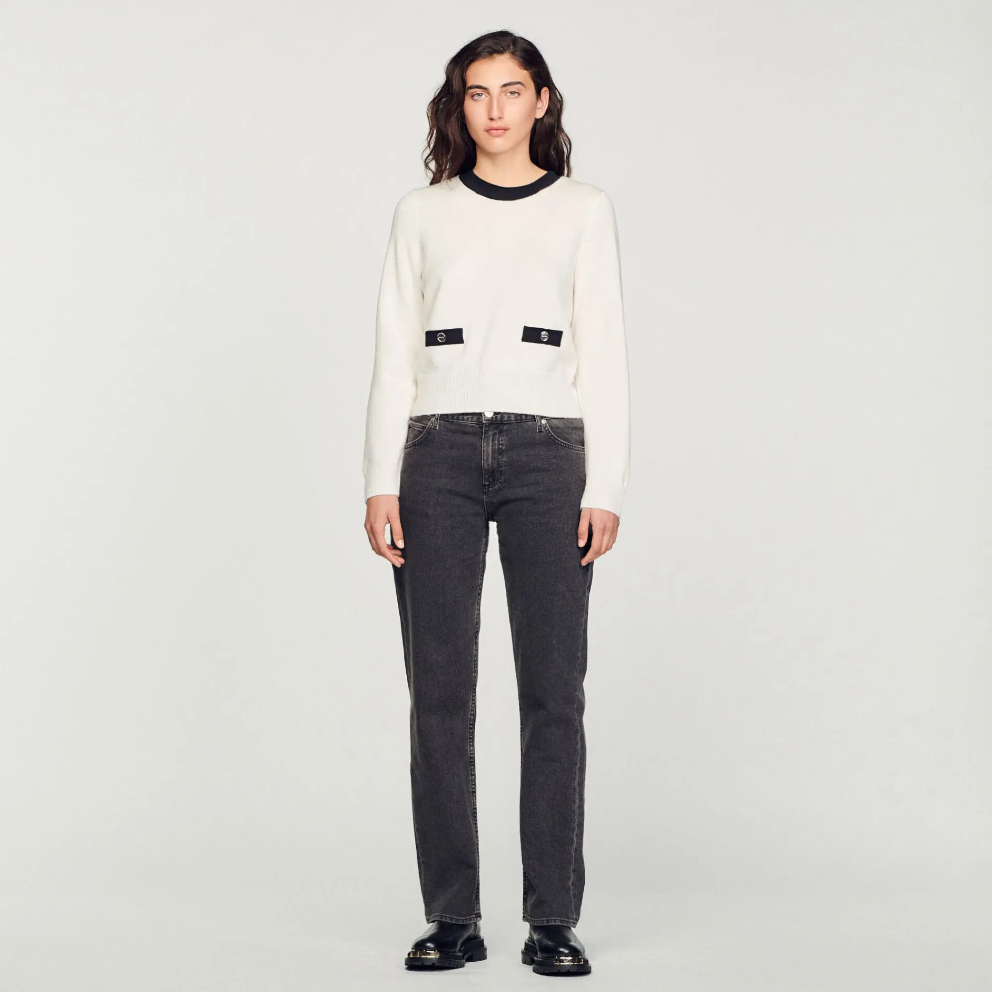 Mulheres Sandro Paris Sueter De Malha Fina