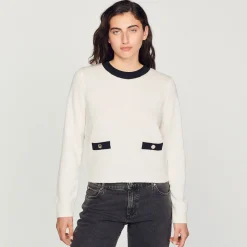 Mulheres Sandro Paris Sueter De Malha Fina