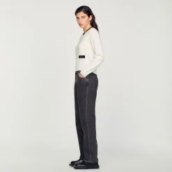 Mulheres Sandro Paris Sueter De Malha Fina