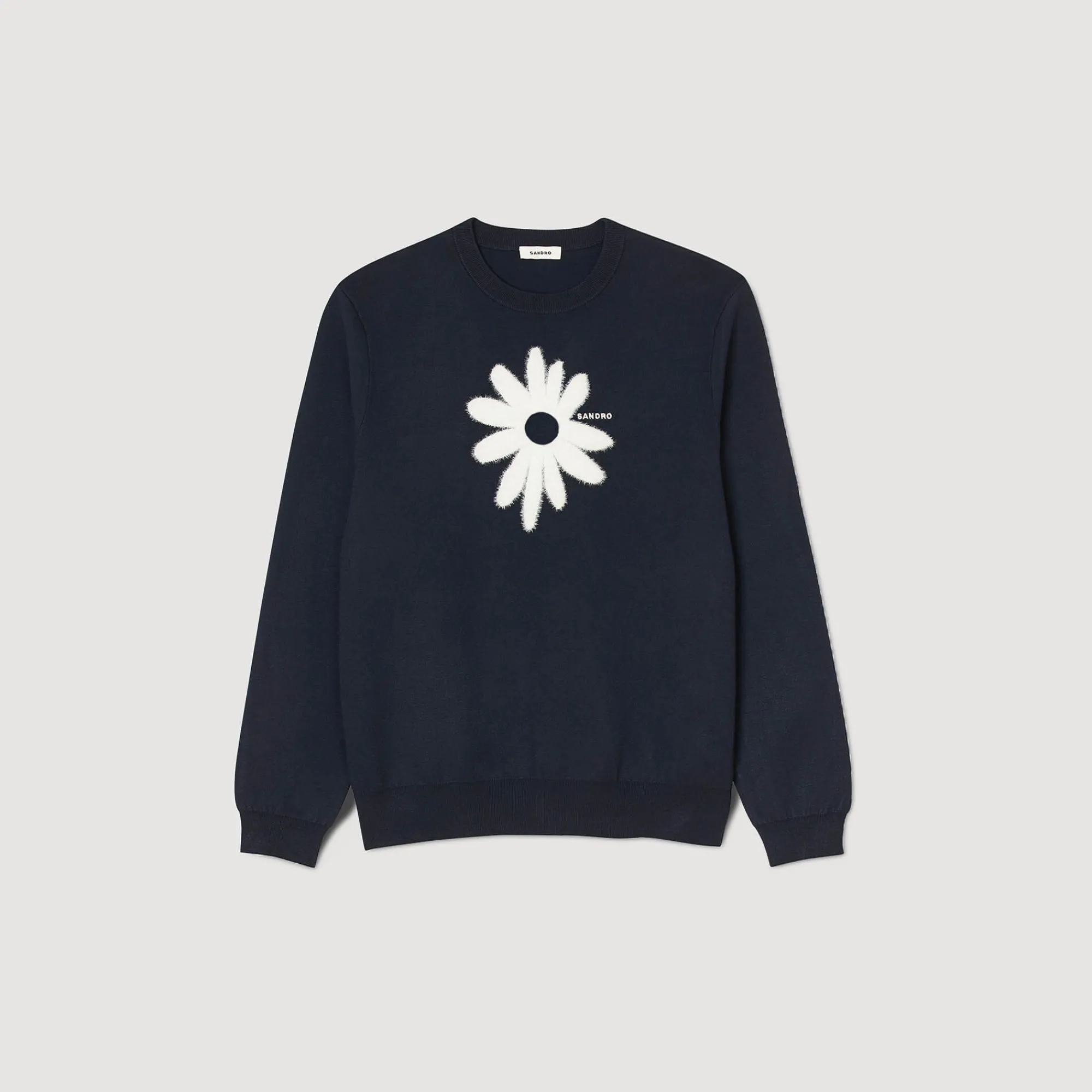 Homem Sandro Paris Sueter Jacquard Com Flor