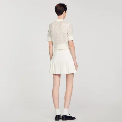 Mulheres Sandro Paris Sueter Polo Curto De Malha