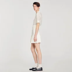 Mulheres Sandro Paris Sueter Polo Curto De Malha