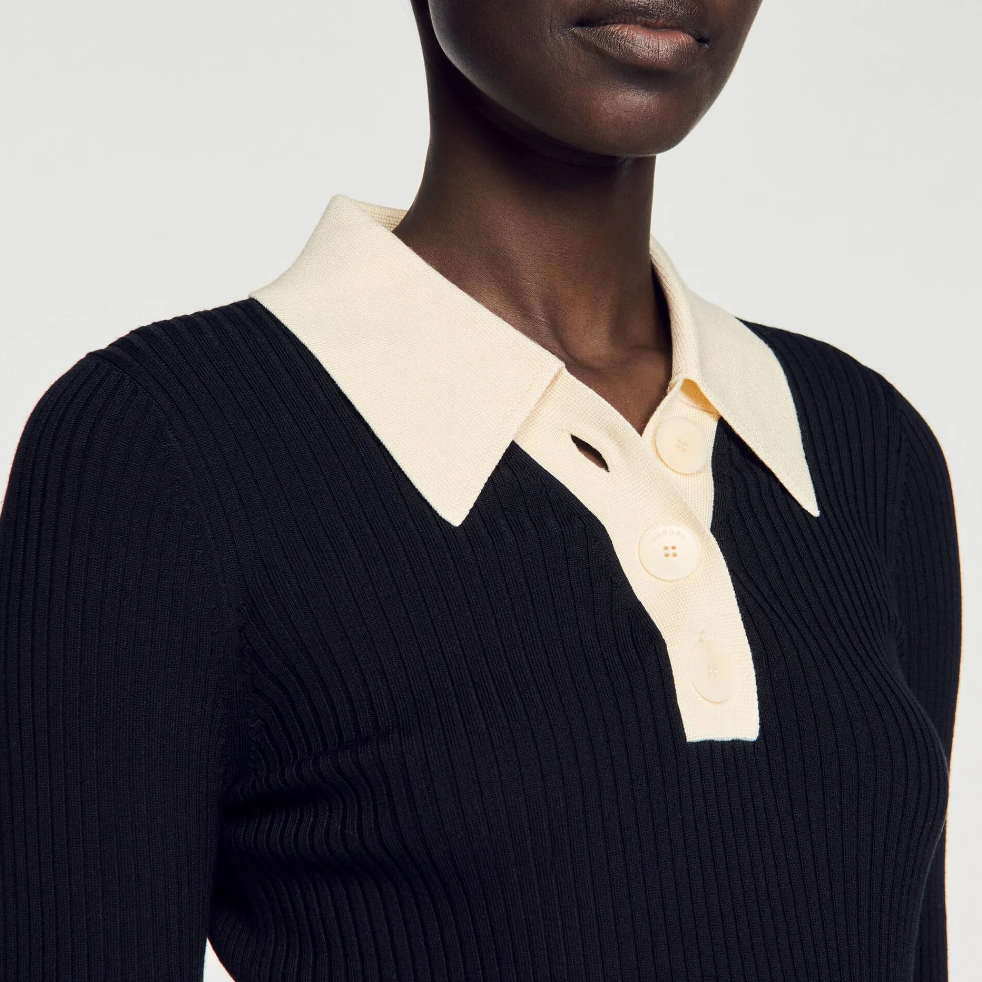 Mulheres Sandro Paris Sueter Polo Tricotado