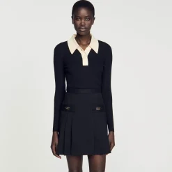 Mulheres Sandro Paris Sueter Polo Tricotado