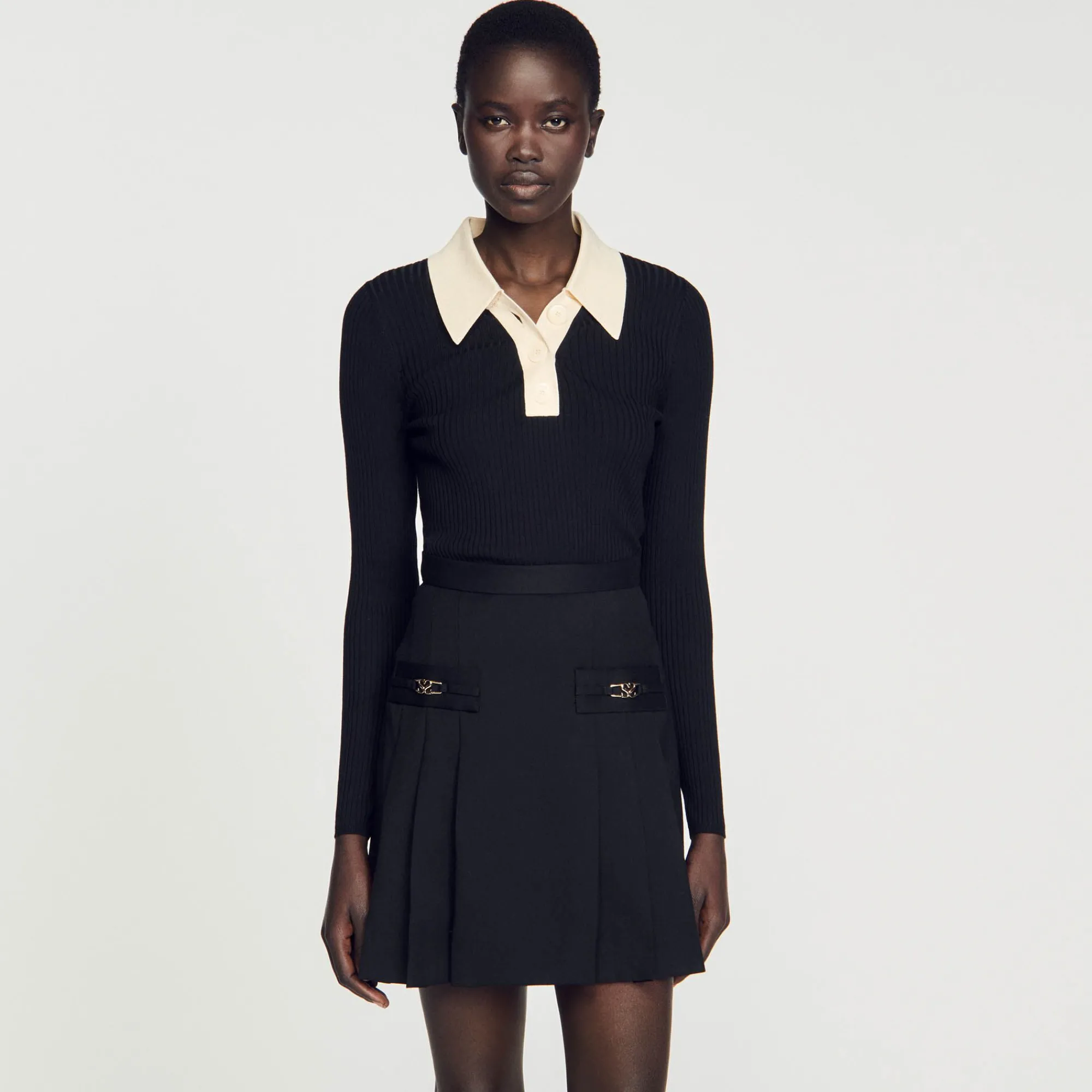 Mulheres Sandro Paris Sueter Polo Tricotado