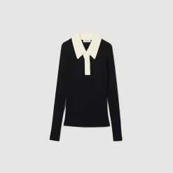 Mulheres Sandro Paris Sueter Polo Tricotado