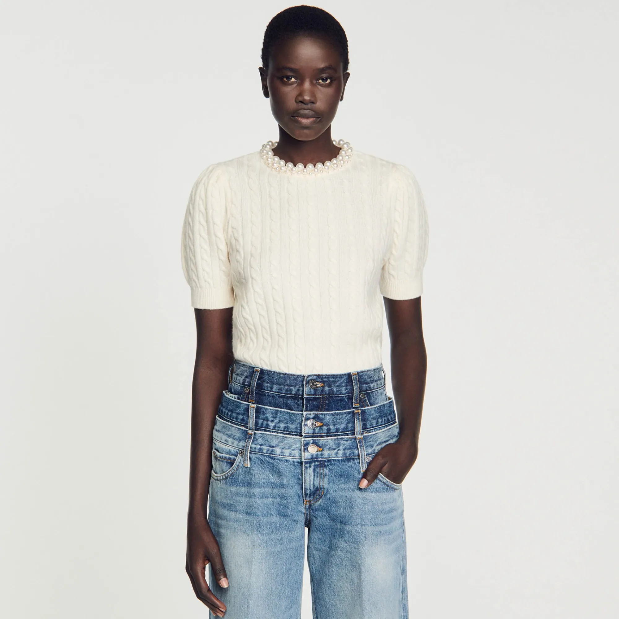 Mulheres Sandro Paris Sueter Tricotado