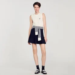 Mulheres Sandro Paris Sueter Tricotado Sem Mangas