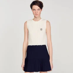 Mulheres Sandro Paris Sueter Tricotado Sem Mangas