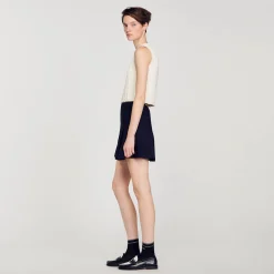 Mulheres Sandro Paris Sueter Tricotado Sem Mangas