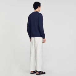 Homem Sandro Paris Sweatshirt De Algodao Com Flor