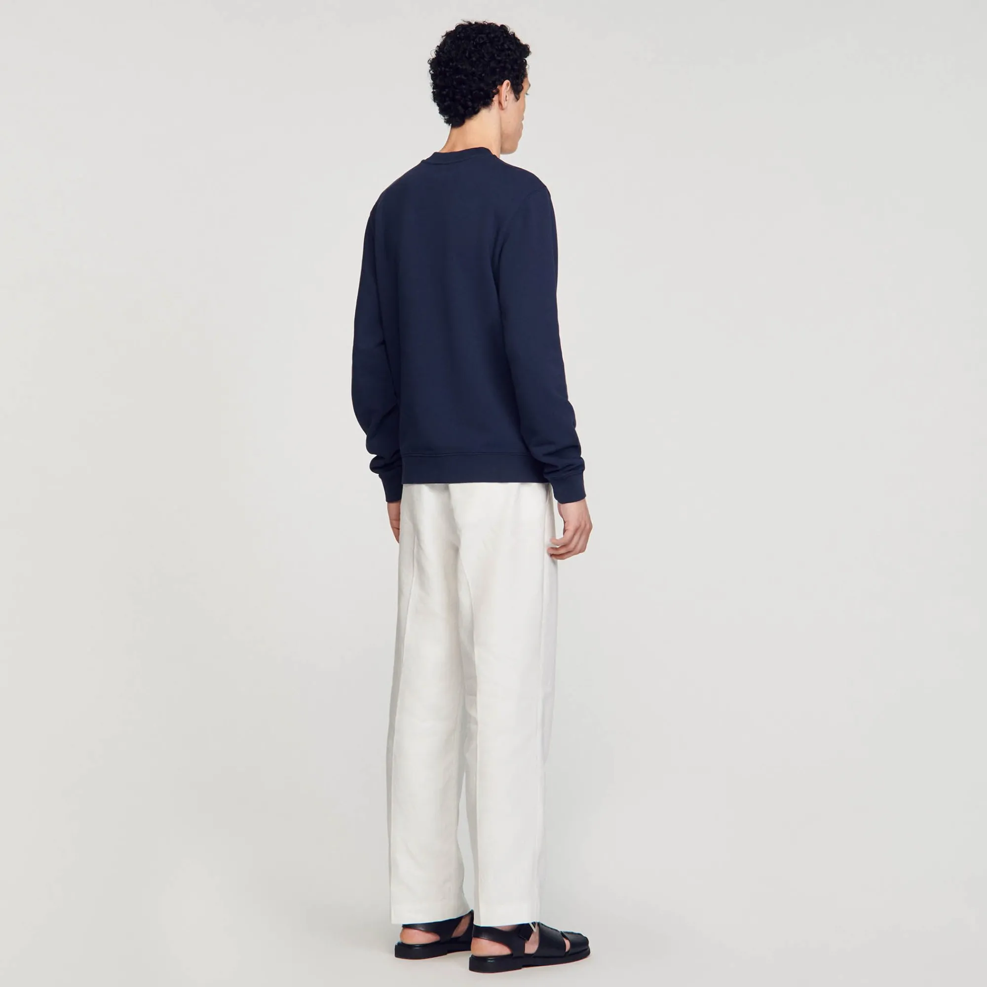 Homem Sandro Paris Sweatshirt De Algodao Com Flor