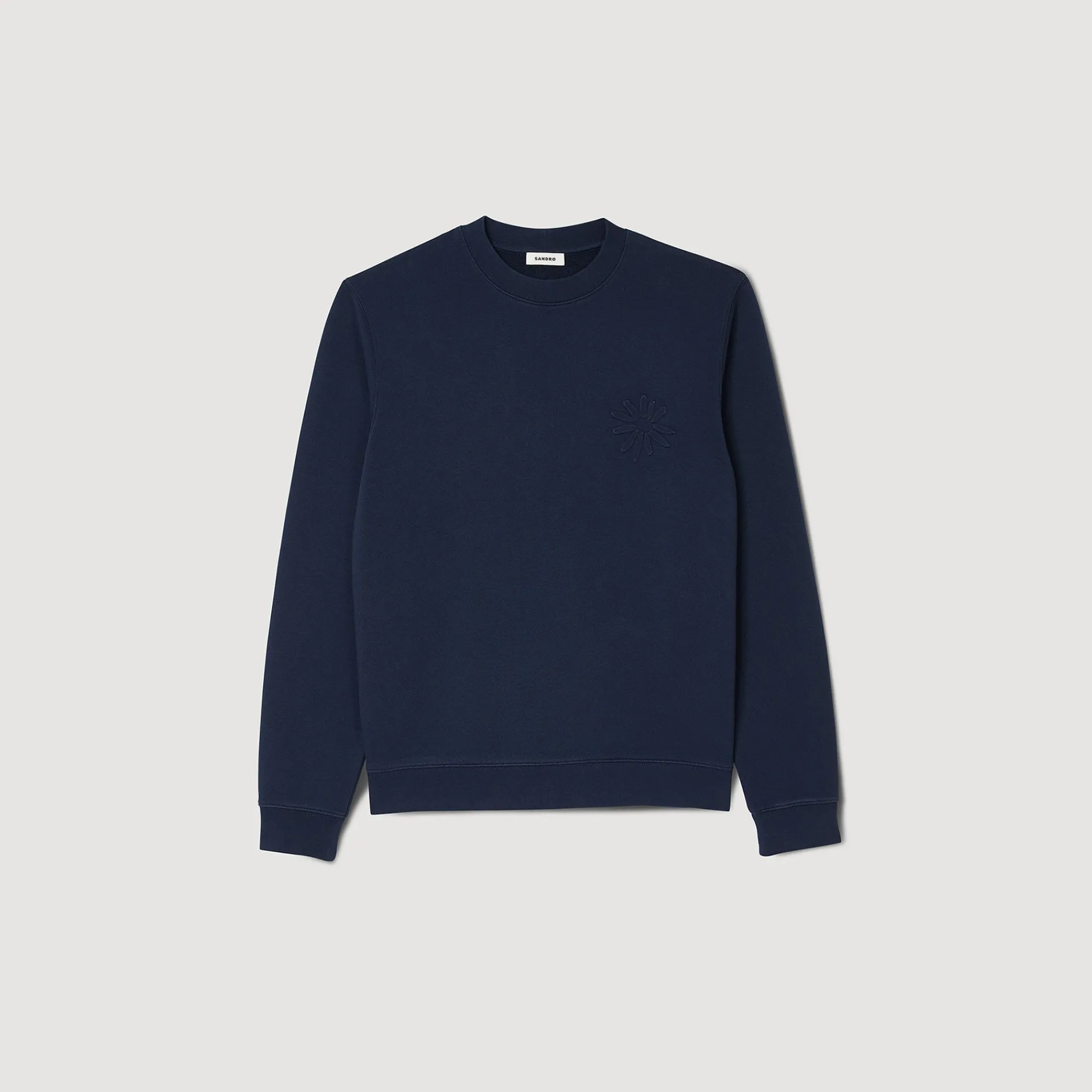 Homem Sandro Paris Sweatshirt De Algodao Com Flor