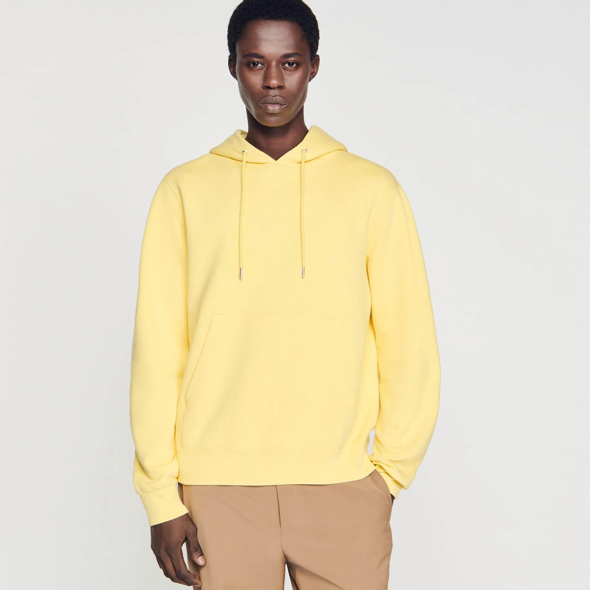 Homem Sandro Paris Sweatshirt Masculina De Algodao Organico Bordado