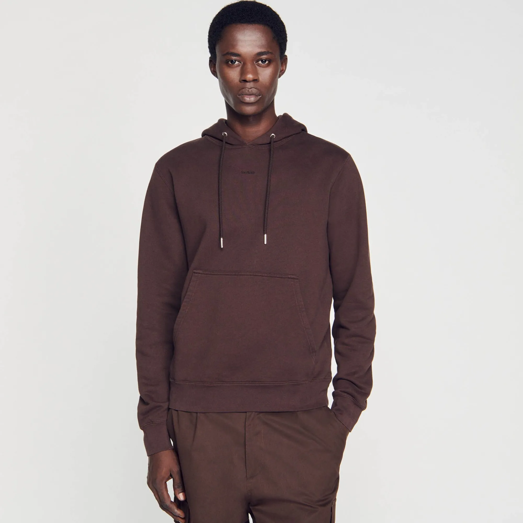 Homem Sandro Paris Sweatshirt Masculina De Algodao Organico Bordado