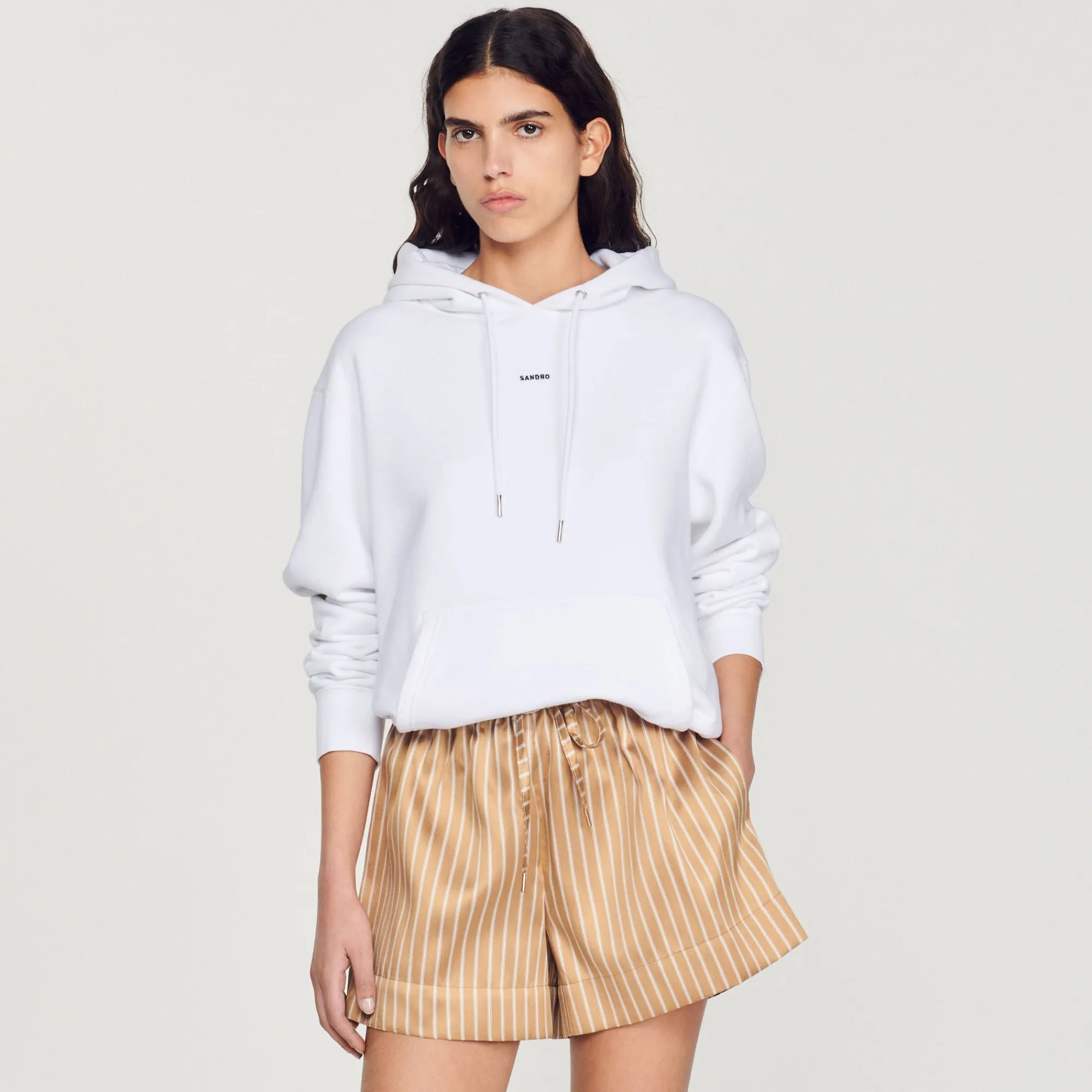 Homem Sandro Paris Sweatshirt Masculina De Algodao Organico Bordado