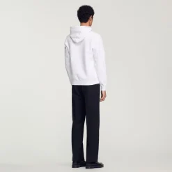 Homem Sandro Paris Sweatshirt Masculina De Algodao Organico Bordado