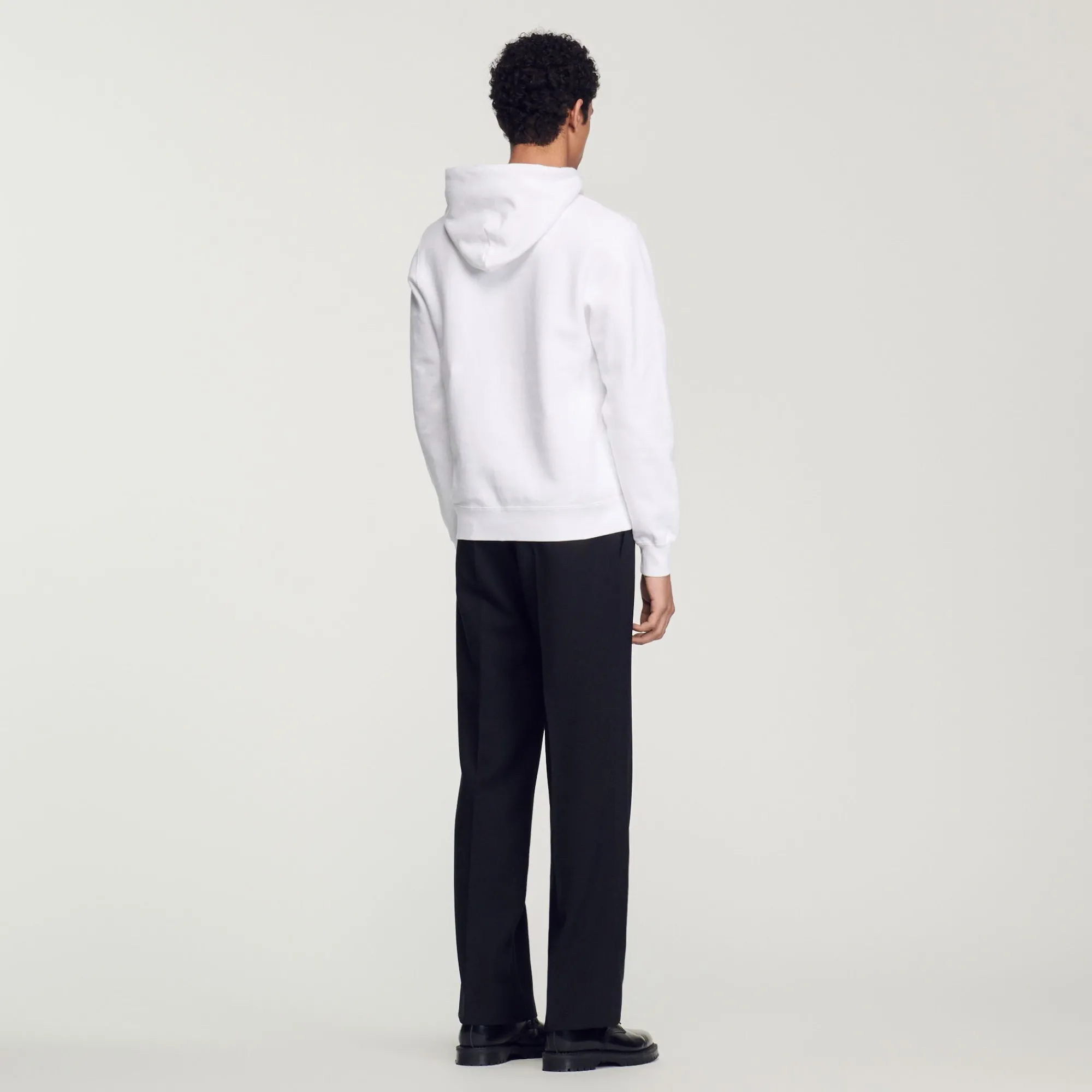 Homem Sandro Paris Sweatshirt Masculina De Algodao Organico Bordado