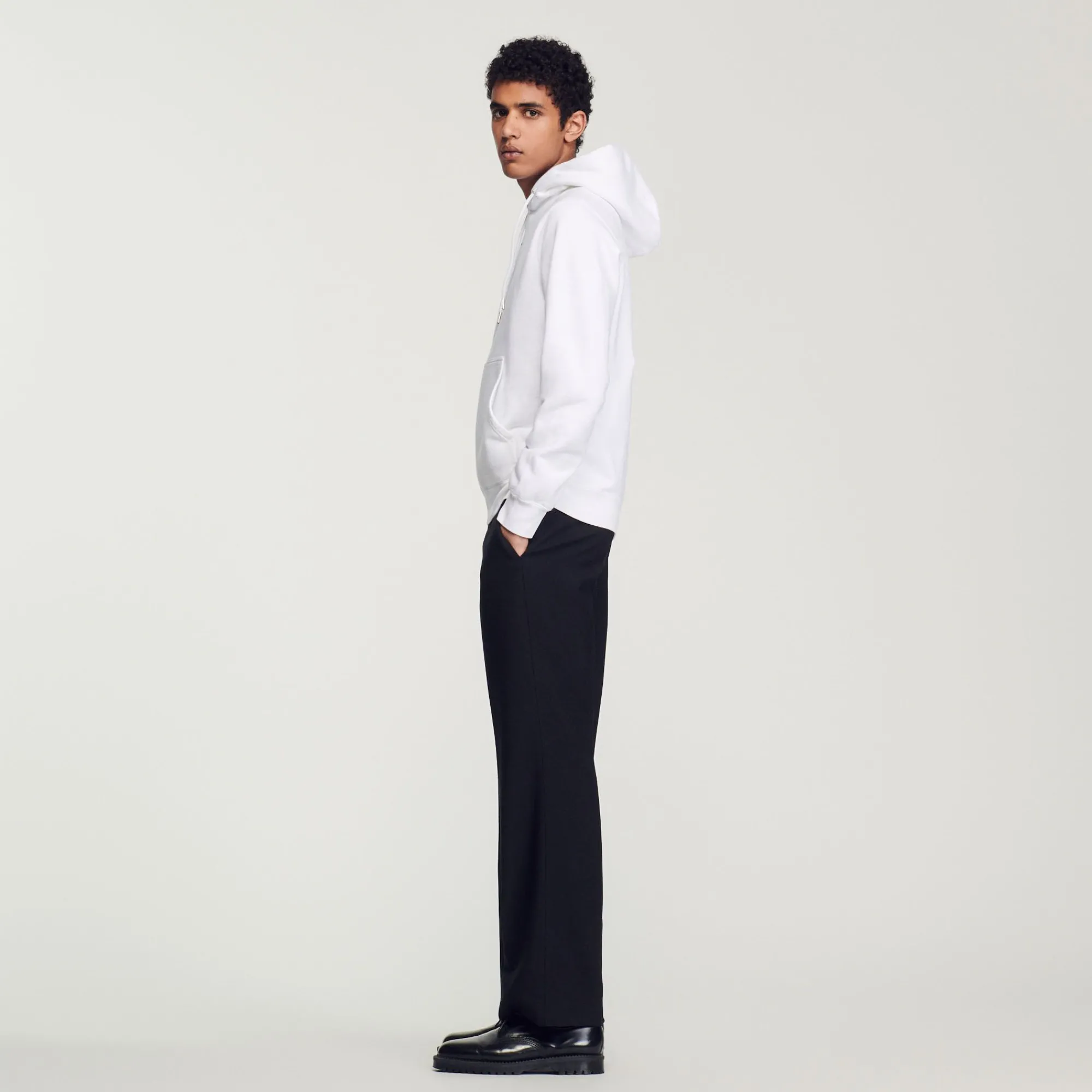 Homem Sandro Paris Sweatshirt Masculina De Algodao Organico Bordado