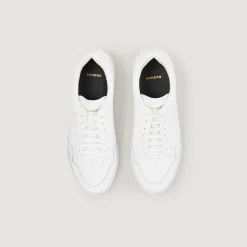 Homem Sandro Paris Tenis Quadrado De Couro Com Relevo Cruzado