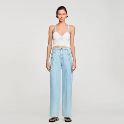 Mulheres Sandro Paris Top De Croche