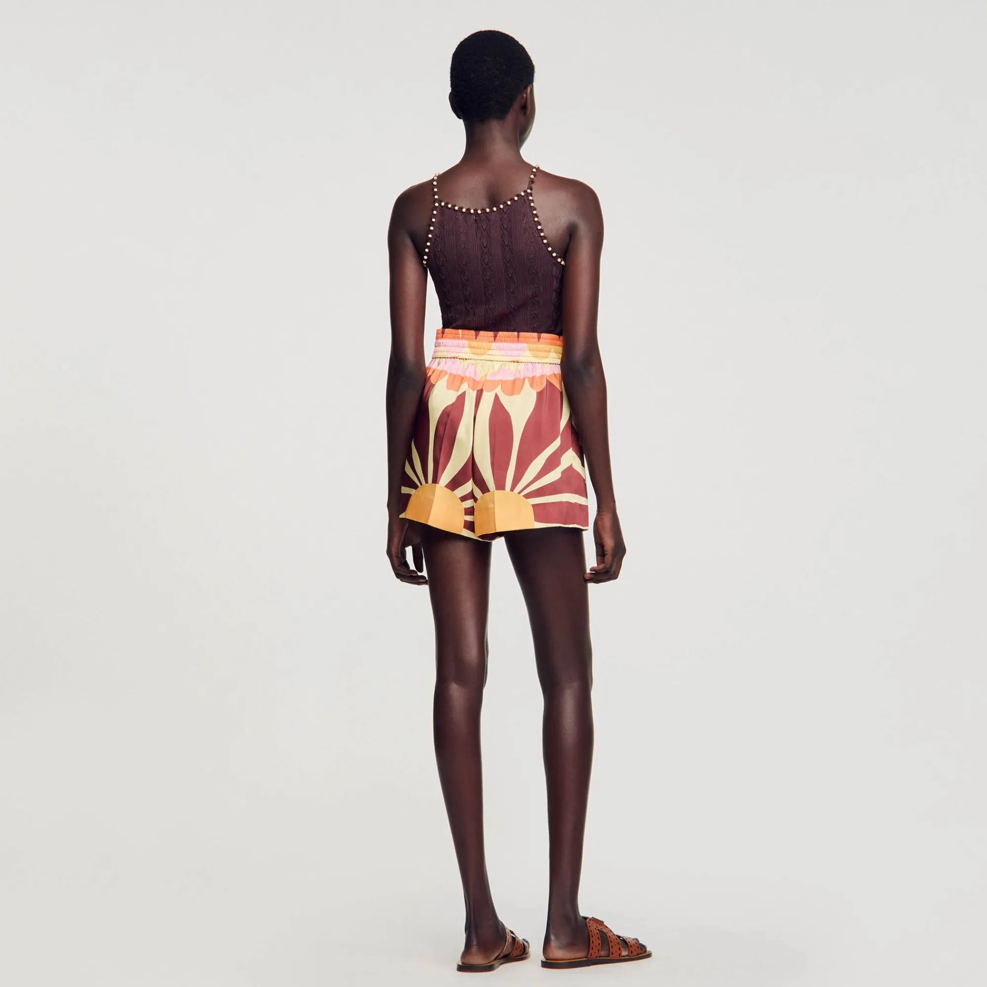 Mulheres Sandro Paris Top De Malha Com Strass