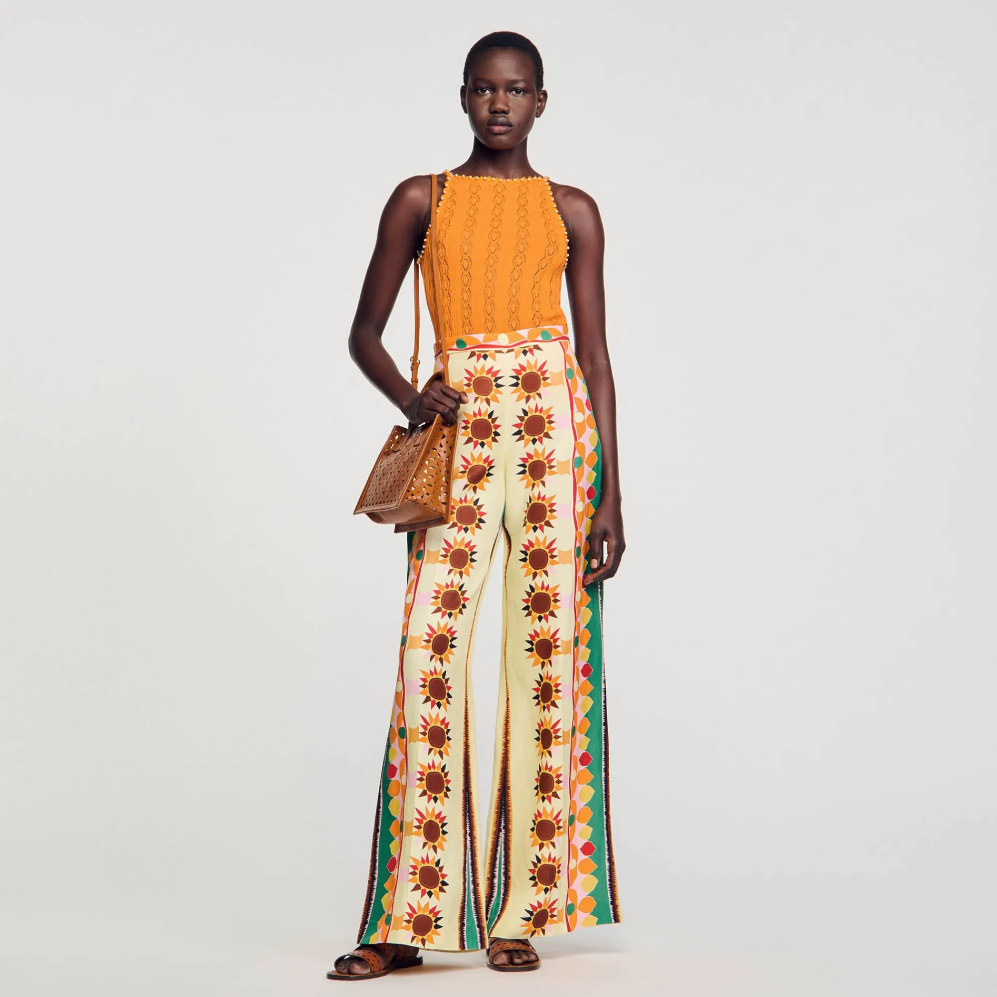 Mulheres Sandro Paris Top De Malha Com Strass