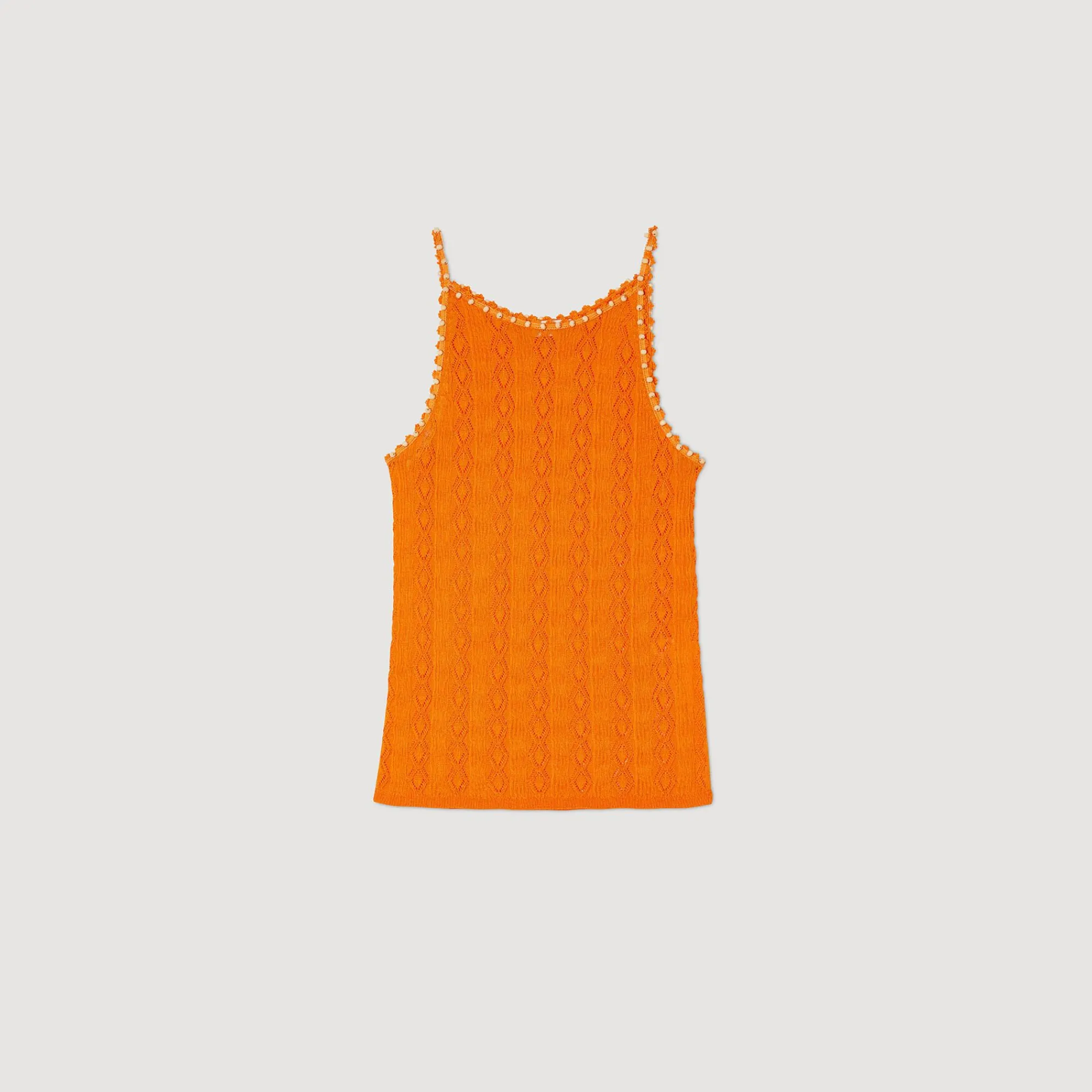 Mulheres Sandro Paris Top De Malha Com Strass