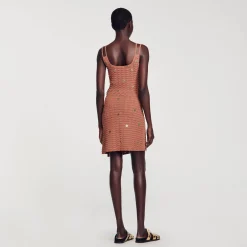 Mulheres Sandro Paris Top De Malha Em Pedacos