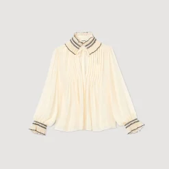 Mulheres Sandro Paris Top De Musselina