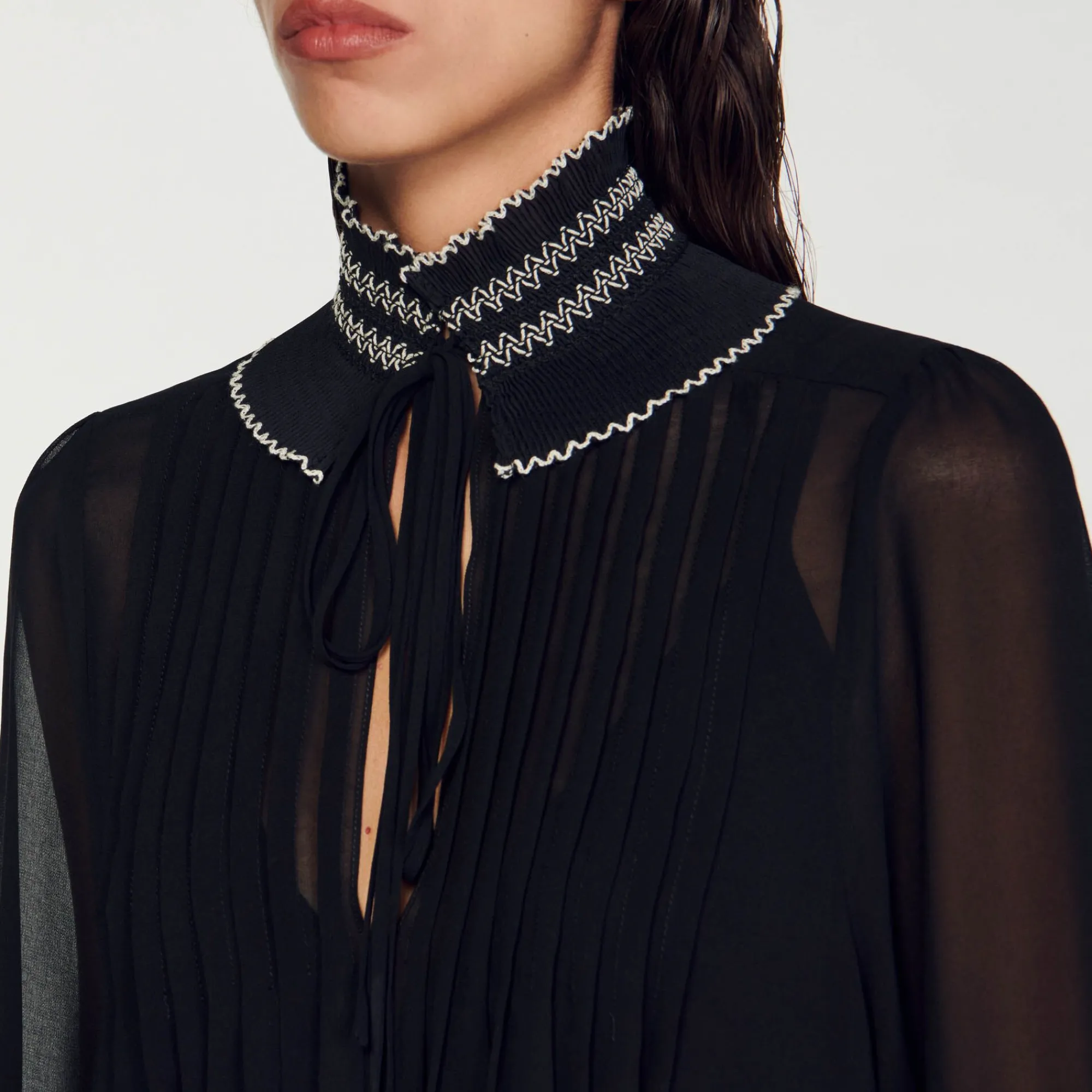 Mulheres Sandro Paris Top De Musselina