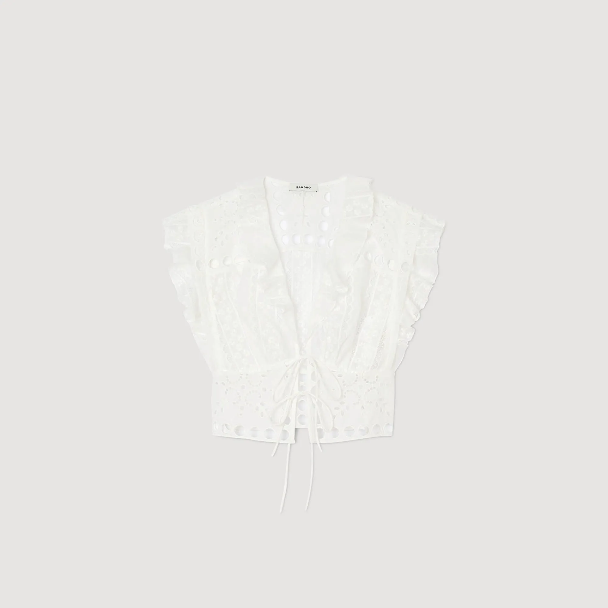 Mulheres Sandro Paris Top Recortado Com Babados