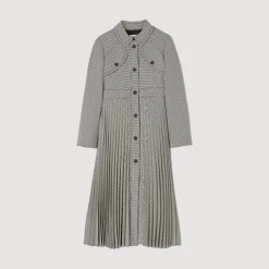Mulheres Sandro Paris Trench Coat Houndstooth