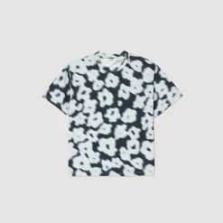 Homem Sandro Paris T-Shirt De Algodao Com Flores