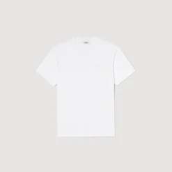 Homem Sandro Paris T-Shirt De Algodao Com Flor
